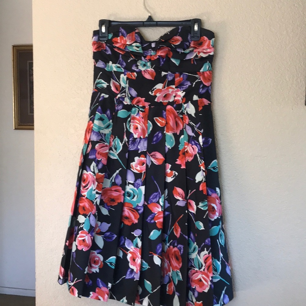 Express-Strapless floral dress
